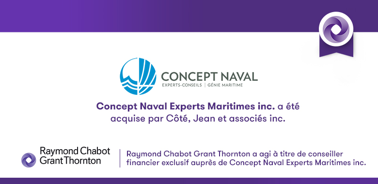 Concept Naval Experts Maritimes inc. a été acquise par Côté, Jean et associés inc.