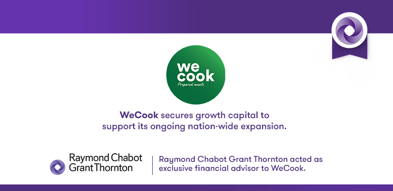 WeCook secures growth capital to support its ongoing nation-wide expansion.